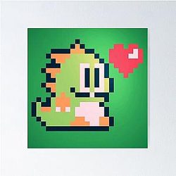 Pixel Bubble Bobble Poster