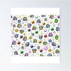 Bubble Bobble White Poster