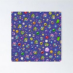 Bubble Bobble Blue Poster