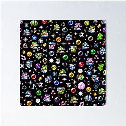 Bubble Bobble Black Poster