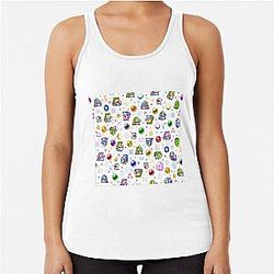 Bubble Bobble White Racerback Tank Top