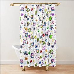 Bubble Bobble White Shower Curtain