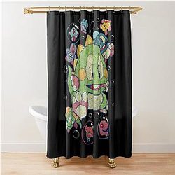 Bubble Bobble Vintage Action Shower Curtain