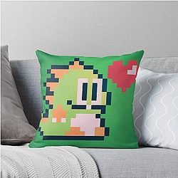 Pixel Bubble Bobble Throw Pillow