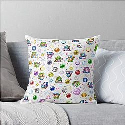 Bubble Bobble White Throw Pillow