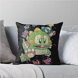 Bubble Bobble Vintage Throw Pillow
