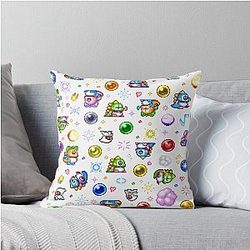 Bubble and Bobble White Throw Pillow
