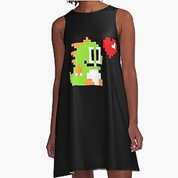 Pixel Bubble Bobble Classic T-Shirt A Line Dress