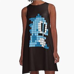 Bubble Pixel Art A-Line Dress