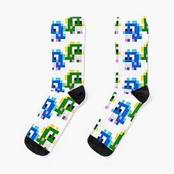 Bubble Bobble Lowres Dragons Socks