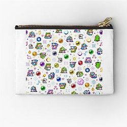 Bubble Bobble White Zipper Pouch
