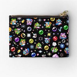 Bubble Bobble Black Zipper Pouch