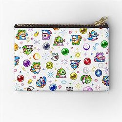 Bubble Bobble White Zipper Pouch