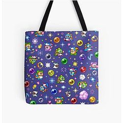 Bubble Bobble Blue Print Tote Bag