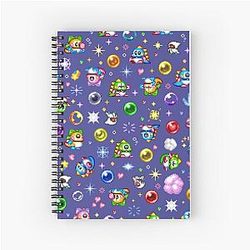 Bubble Bobble Blue Spiral Notebook