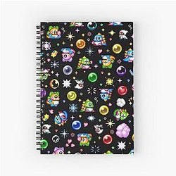 Bubble Bobble Black Spiral Notebook