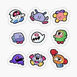 Bubble Bobble Enemies Set Stickers