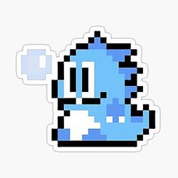 Pixel Bubble Bobble Sticker