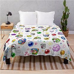 Bubble Bobble White Throw Blanket