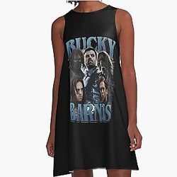 Bucky Barnes Thunderbolts Winter Soldier Sebastian Stan Avengers Superhero A-Line Dress