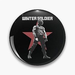 Bucky Barnes the Winter Soldier Red Star Original Print Pin