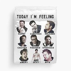Sebastian Stan Funny Bucky Barnes Signature Duvet Cover