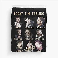 Sebastian Stan Funny Feelings Bucky Barnes Gold Edition Duvet Cover