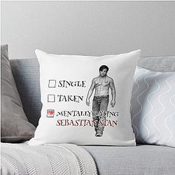 Sebastian Stan Mentally Dating Bucky Barnes Throw Pillow