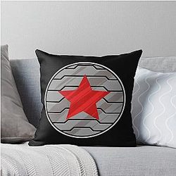 Bucky Barnes Winter Soldier Emblem Throw Pillow
