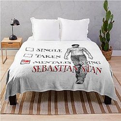 Sebastian Stan Mentally Dating Bucky Barnes Throw Blanket