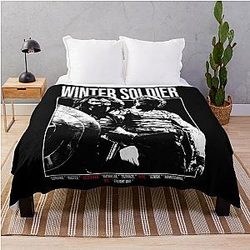 Bucky Barnes Winter Soldier Sebastian Stan Avengers Superhero Throw Blanket
