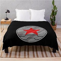 Bucky Barnes Winter Soldier Emblem Throw Blanket