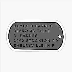 Bucky Barnes Dog Tag Sticker