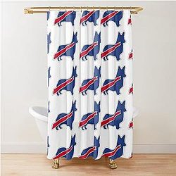 Buffalo Bills Corgi Shower Curtain