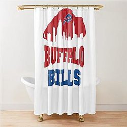Buffalo Bills City Skyline Team Spirit Football Shower Curtain