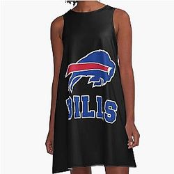 Art Buffalo Bills A Line Dress