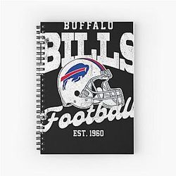 Buffalo Bills Football Retro Helmet Vintage Gift Notebook