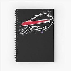 Buffalo Bills Logo Brush Splash Fan Art Design Spiral Notebook