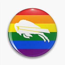 LGBTQ Buffalo Bills Design White Pin