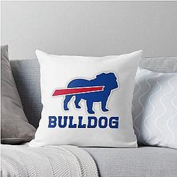 Buffalo Bills English Bulldog Throw Pillow