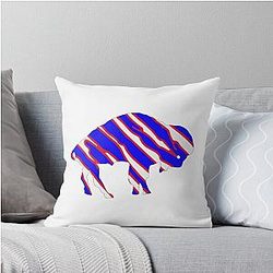 Retro Buffalo Bills Throw Pillow