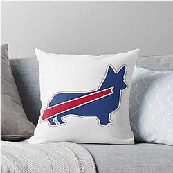 Buffalo Bills Corgi Throw Pillow