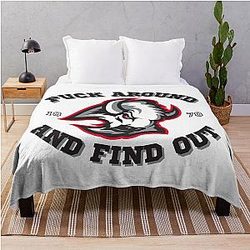 Puck and Around Buffalo Sabres Goathead Alternate Logo Throw Blanket