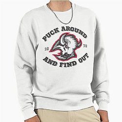 Puck Around Buffalo Sabres Hockey Goathead Distressed Pullover Sweatshirt