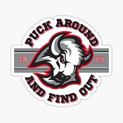 Puck Around and Buffalo Sabres Banner Goathead Sticker