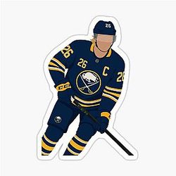Buffalo Sabres Captain 26 Hockey Art - NHL Ice Hockey Illustration