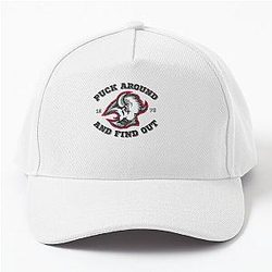 Puck Around Buffalo Sabres Hockey Goathead Design Distressed Look Baseball Cap -