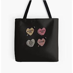 Buffy Summers Glitter Hearts Stickers All Over Print Tote Bag