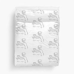 Grey Argh Monster, Buffy the Vampire Slayer, Mutant Enemy, 90s, BTVS, Zombie, Joss Whedon, Angel, Pop Culture, Zombie Duvet Cover