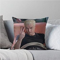 Spike Peace Sign Buffy Vampire Slayer Throw Pillow